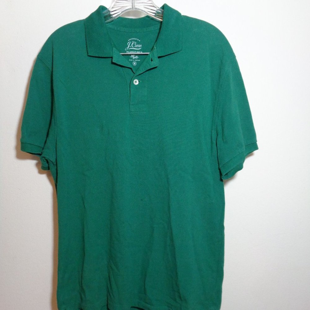J. Crew Men's Classic Polo Shirt Green Size M